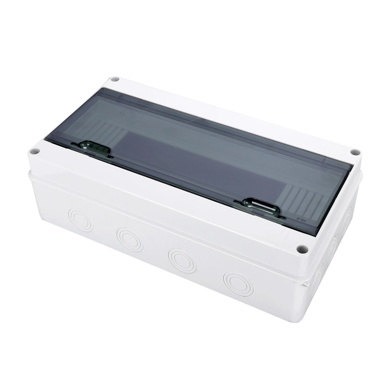 Ht-18 IP65 ABS Transparent Cover Electrical Box, 5 Way Waterproof Distribution Protection Box for Circuit Breaker Indoor on The Wall, DIN Rail Box