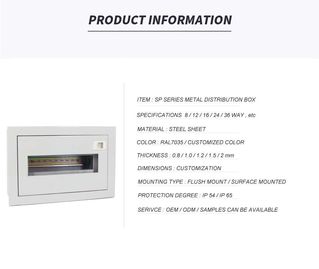 IP54/IP65 12 Way Outdoor Waterproof Electrical MCB Distribution Panel Box