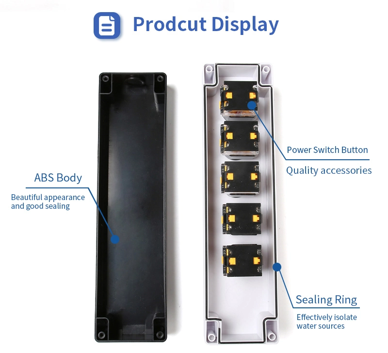 Customized Electric Battery Panel Plastic Enclosure Push Button Switch Control Box, Waterproof Junction Box