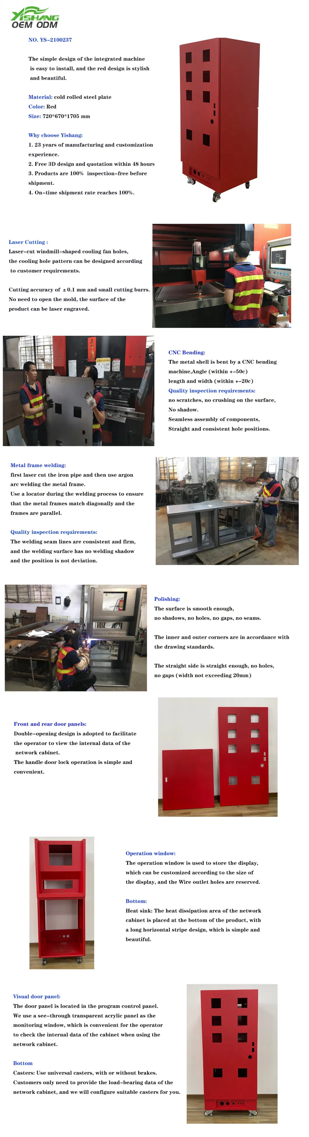 Sheet Metal Fabrication Steel Electrical Control Distribution Box Enclosure Cabinet