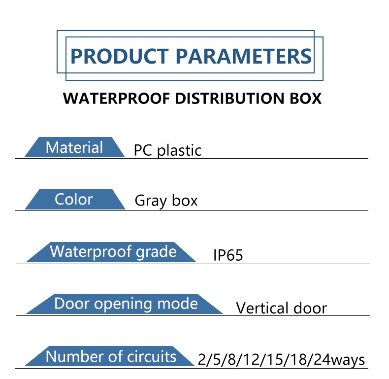 Outdoor IP65 Waterproof, Dustproof Ht 2 4 8 12 18 24 36 Way Electrical Power Distribution Box