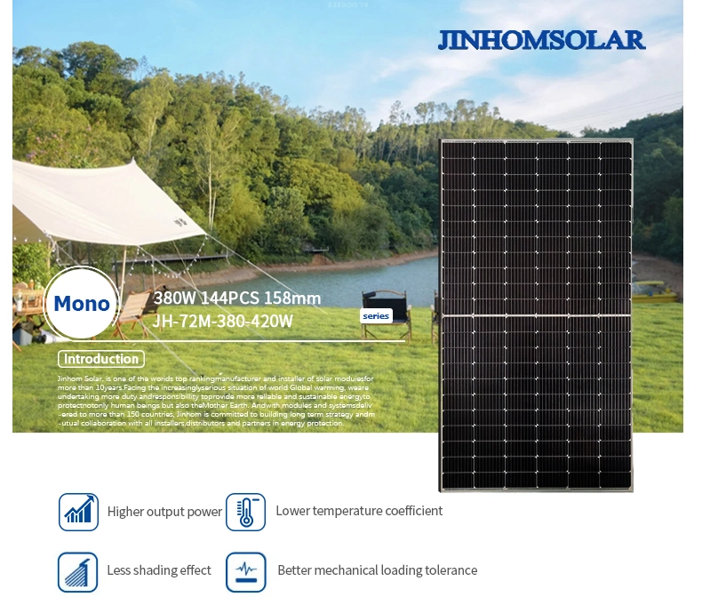 High Quality Bifacial 360W 370W 390W 410W Solar Series Panel Photovoltaic PV Module 9bb 10bb with Mc4