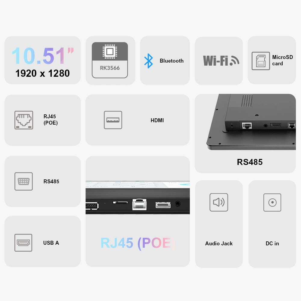Hotel Room Automation Control Panel 10 Inch Touch Screen Wall Mount Wi-Fi Tablet Android HD-Mi Zigbee RS485 Poe Tablet PC