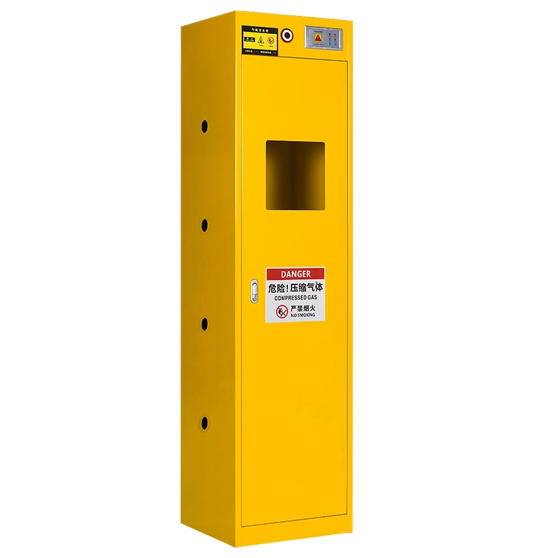 Single Cylinder Fireproof Explosion Proof Steel Safety Gas Cylinder Cabinet with Exhaust Vent