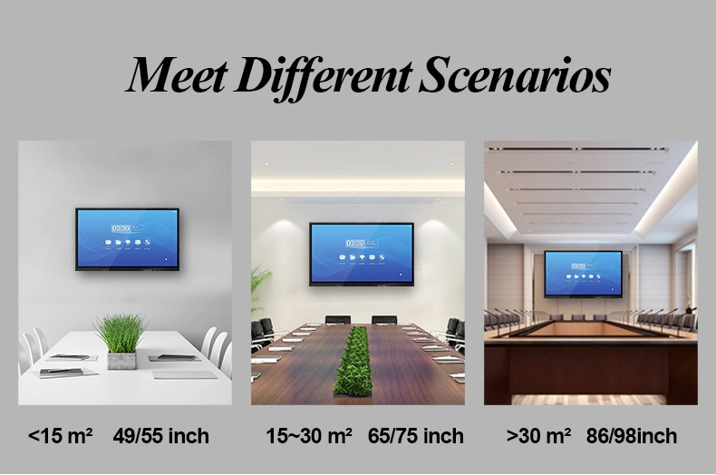 55 ~ 86 Inch Electronic 4K Dual System Multi Touch Flat Panel Smart Board Interactive Whiteboard for Conference Meeting &amp; Education Classroom