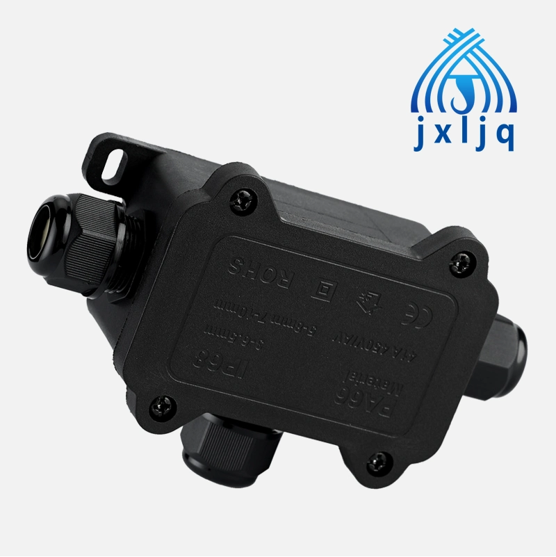Black Different Way IP68 Waterproof Junction Box Electrical Cable Weatherproof Connection Box
