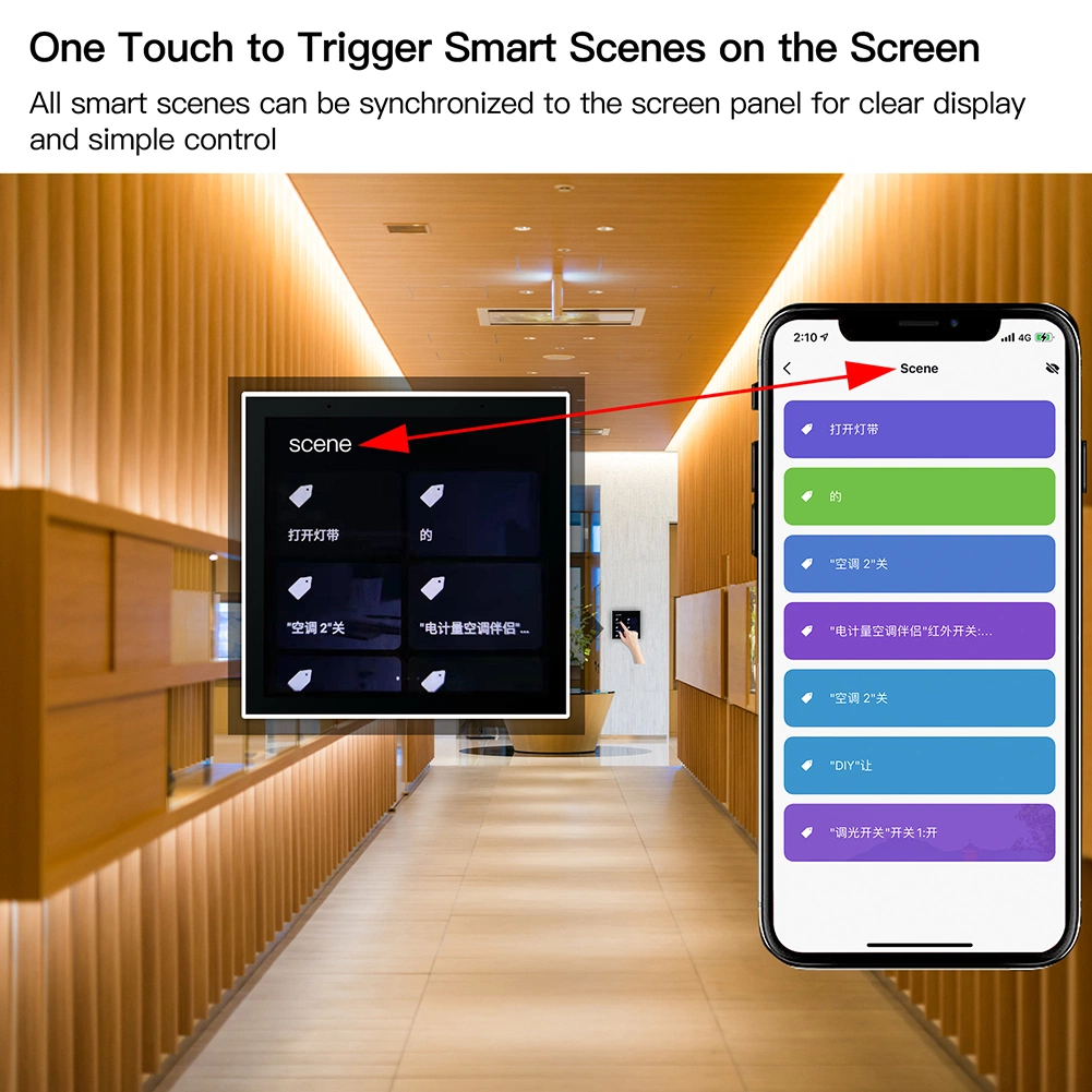 Tuya Smart Home Intergration Multi-Functional Touch Screen Control Panel 4-Inch in-Wall Central Control Intelligent Scenes Automation