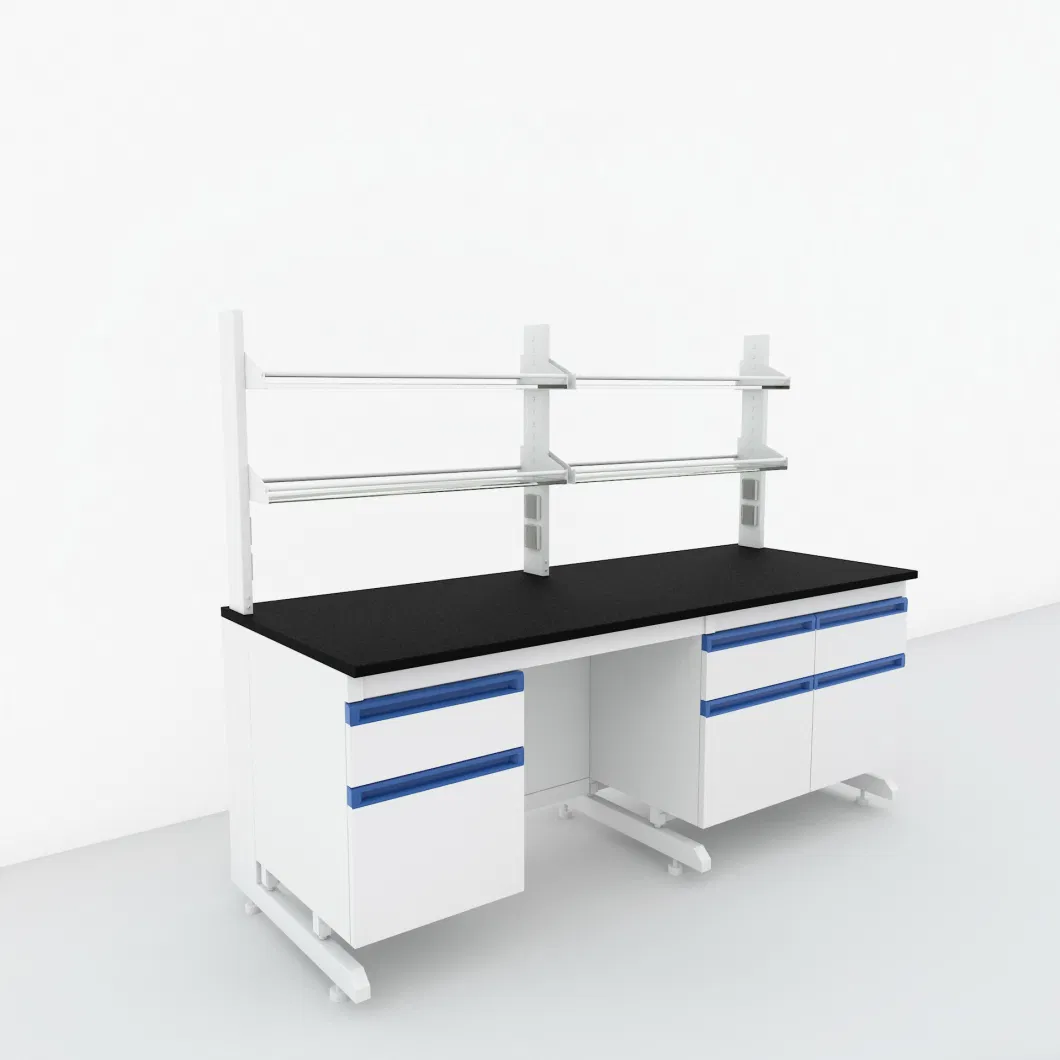 Metal Suspended Cabinet with Metal Frame Lab Sink Bench and Water Baffle Moisture-Proof/Moisture Resistance