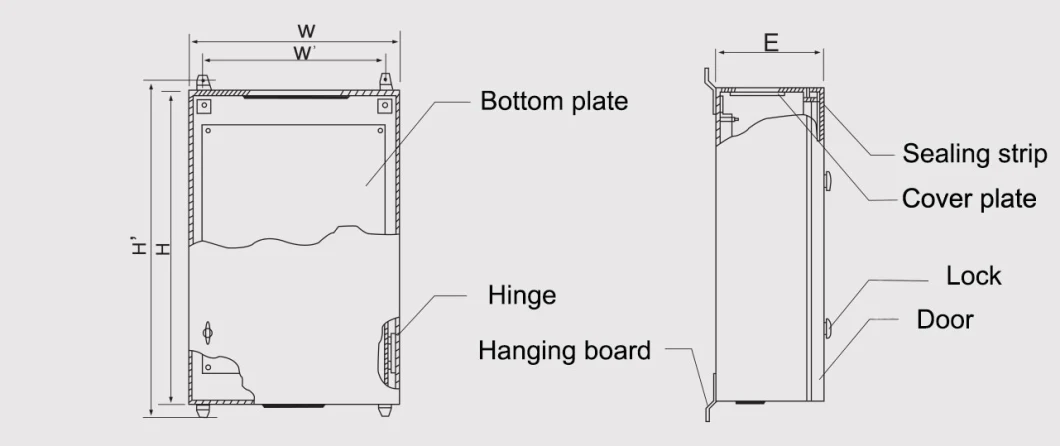 Metal Distribution Box Electrical Lockable Boxes Industrial Equipment Supply Box Wall Mounted Electrical Power Network Cabinet