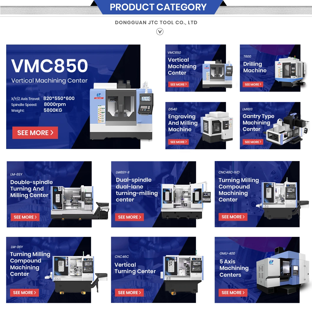 Jtc Tool Energy Save Taiwan CNC Machine Tools Manufacturing Vmc850 Container Welding CNC Machine China Vertical Milling Center