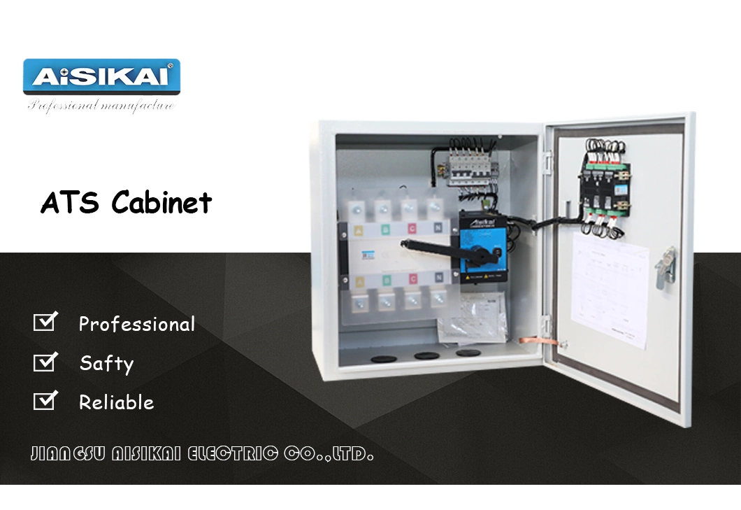 Aisikai Hot Selling ATS Panel Generator Control 380V/400V 160A 3p ATS Cabinet