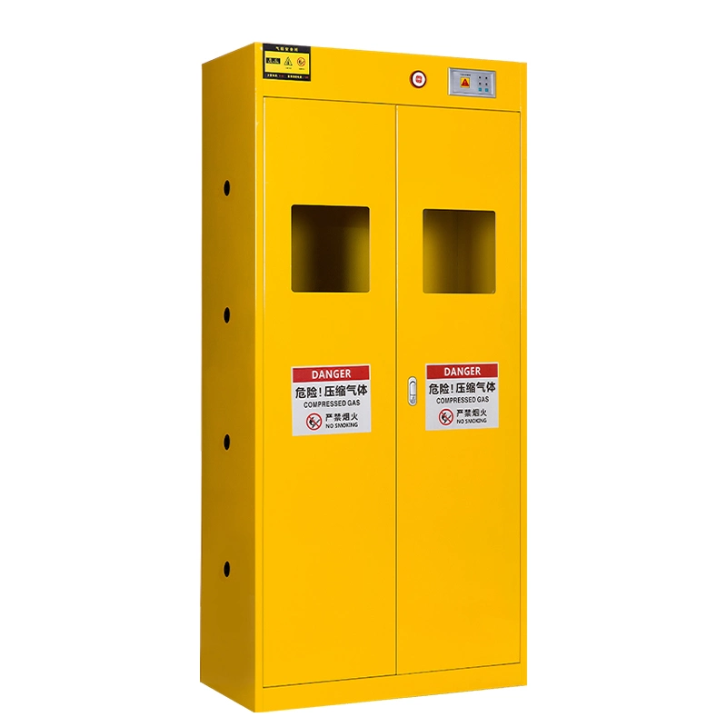 Single Cylinder Fireproof Explosion Proof Steel Safety Gas Cylinder Cabinet with Exhaust Vent