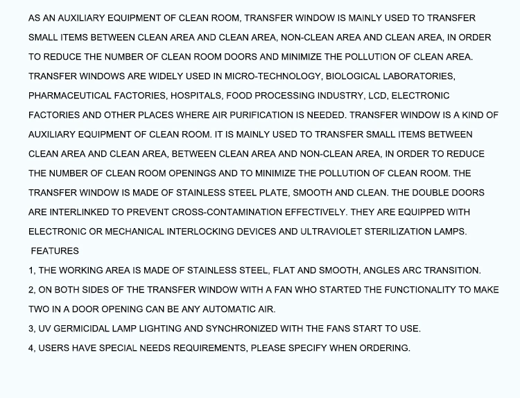 Laboratory Clean Room Pass Box /Transfer Box/Delivery Box