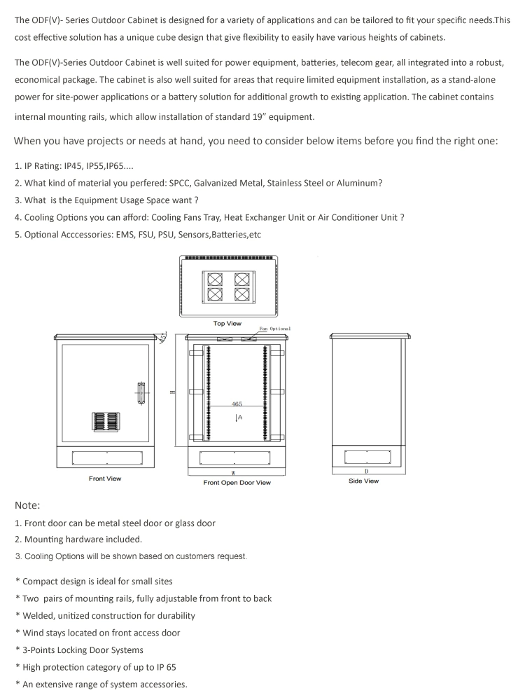 Waterproof Power Distribution Great Quality Factory Price High Advanced Metal Telecom Cabinet