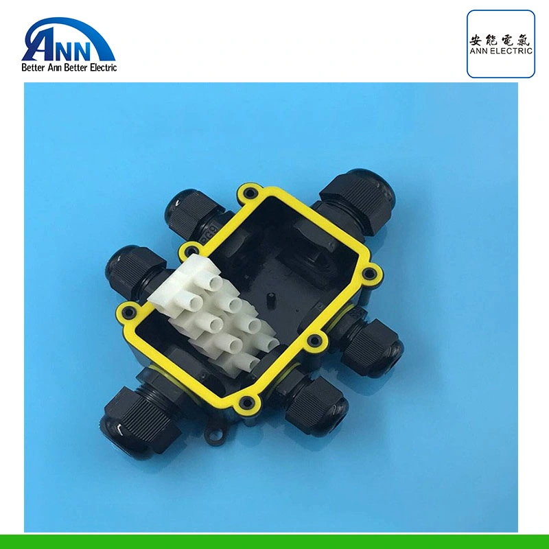 2068-6 Hot Selling Outdoor Quick Wire Connector External IP68 Black PC Plastic Waterproof Cable Junction Box