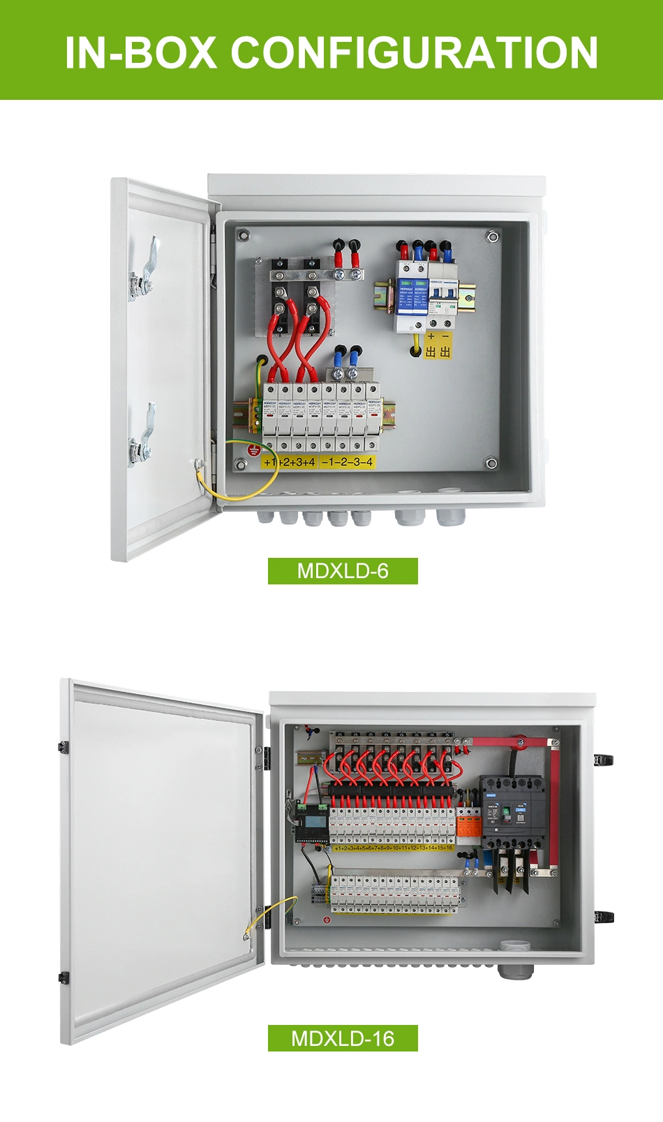 Solar DC Junction Box PV Combiner Box with 4 Strings Metal Waterproof Electrical Boxes IP65