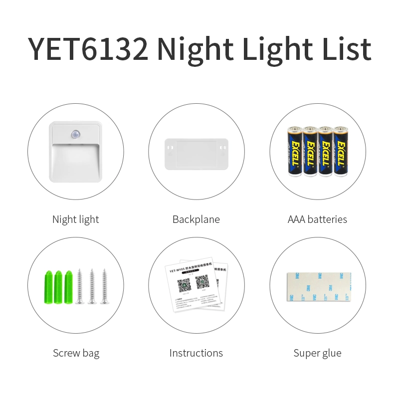 Yet PIR Human Body Sensor Night Light Battery for Toilet