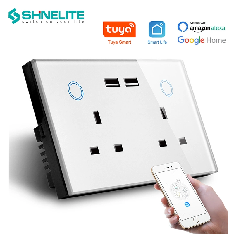 2024 UK Us 1/2/3/4/6/8 Gang Tuya Smart Home Remote Control Glass Touch Panel Wireless Wi-Fi Zigbee Smart Switch Touch Switch