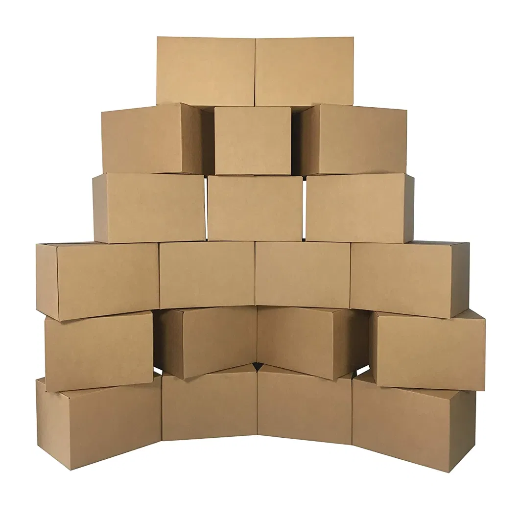 Customized 3/5 Ply BC Flute Double Walls Corrugated Cardboard Brown Kraft Paper Packaging Carton Box for Heavy Fruit Electronic Moving Packing Shipping