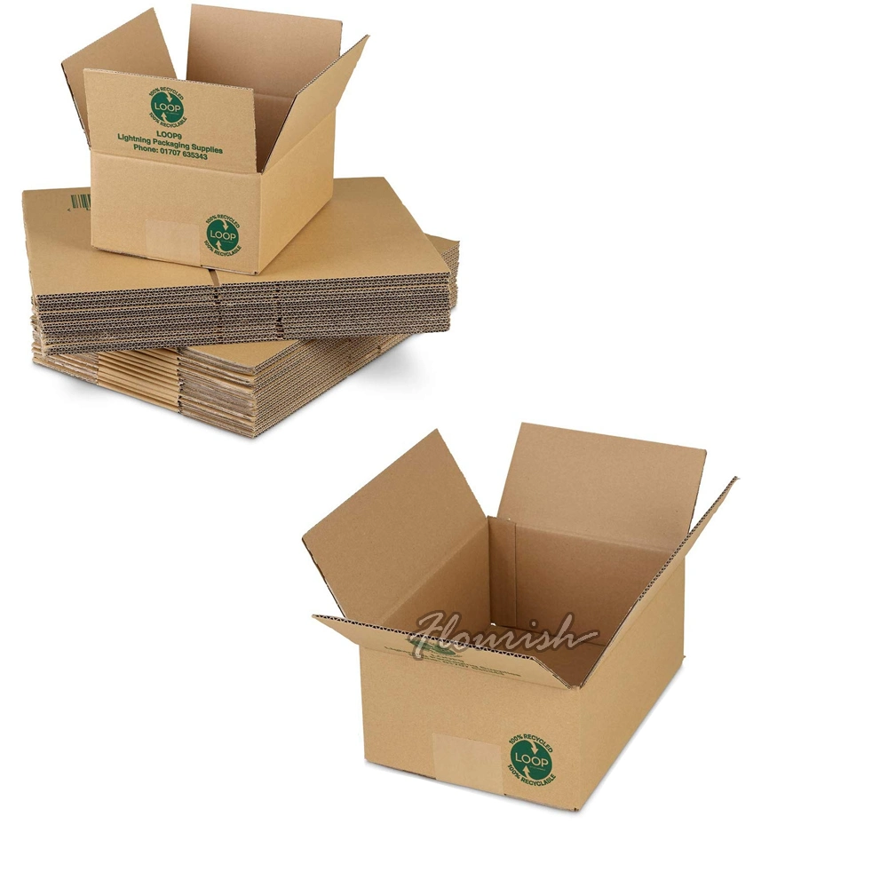 Customized 3/5 Ply BC Flute Double Walls Corrugated Cardboard Brown Kraft Paper Packaging Carton Box for Heavy Fruit Electronic Moving Packing Shipping