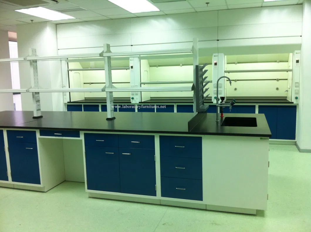 Steel Laboratory Bench Laboratory Furniture with Wall Mounted Cabinets