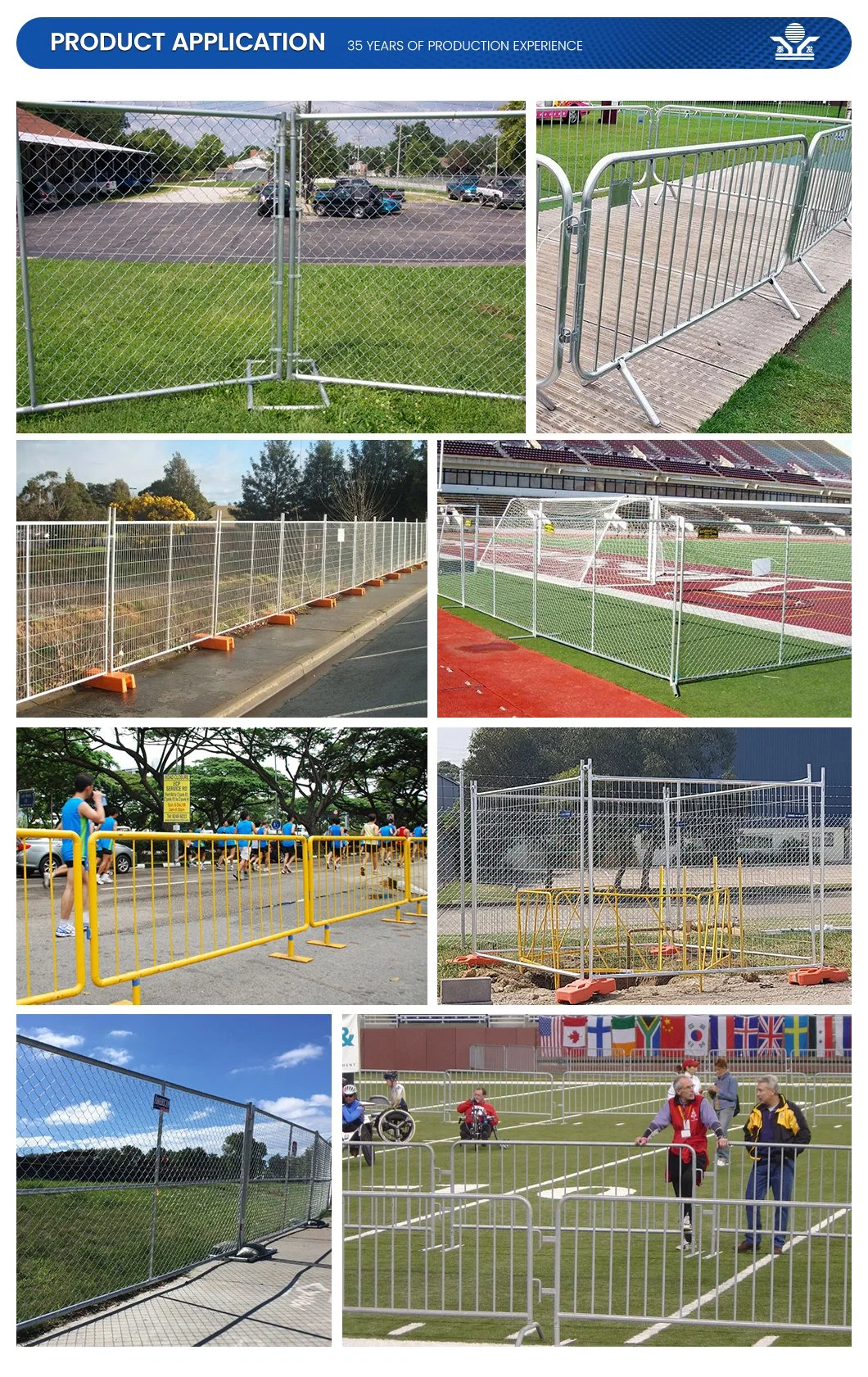 Zhongtai Event Fencing 1.1m Height Crowd Control Temporary Fence China Suppliers Fence Panel Temporary