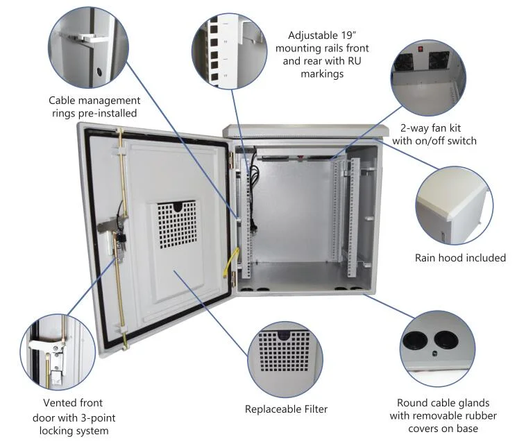 Custom IP55 IP65 Waterproof Control Panel Boards Outdoor Steel Metal Box Electrical Enclosure