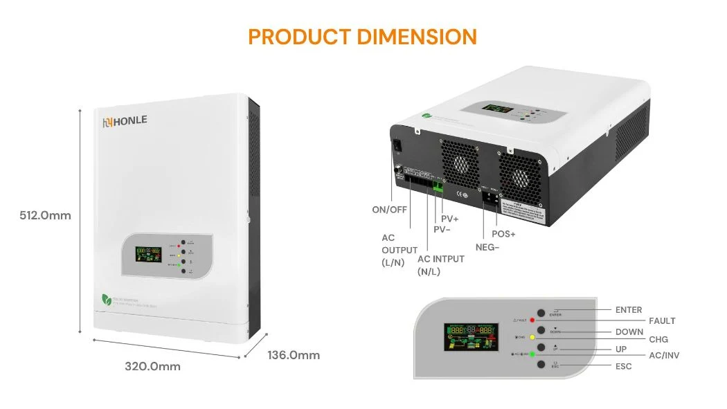 High Quality off Grid Inverter 1kw 3kw 5kw 6kw 8kw 10kw Solar Inverter Built in MPPT Solar Controller