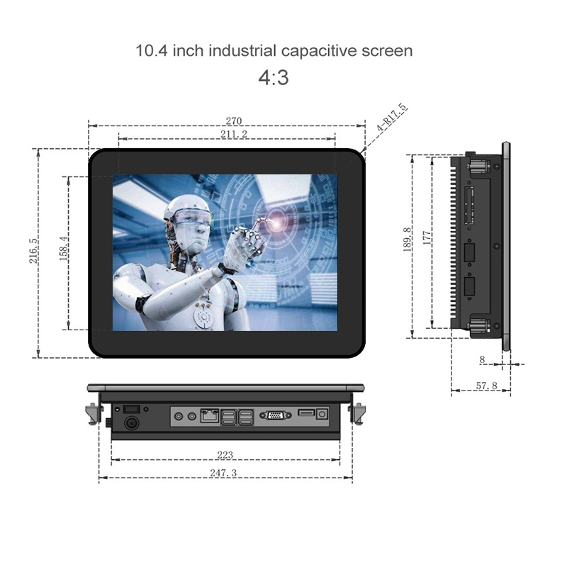 Plain IP65 Waterproof Display 15-Inch Capacitive Touch-Screen Industrial Control Panel for High-Temperature Scenarios