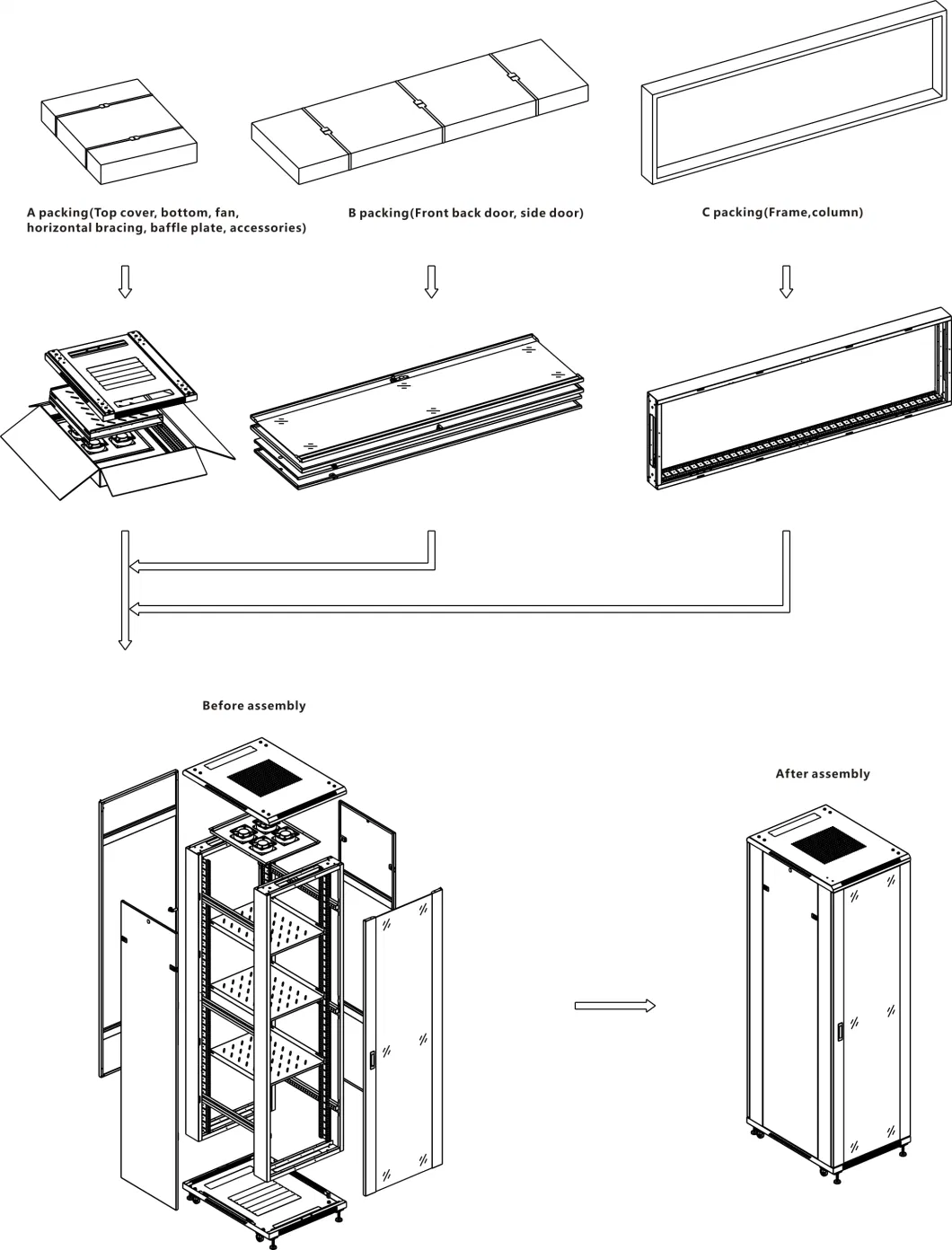 19 Inch Data Center Server Rack 42u Floor Standing Glass Door Server Cabinet, Rack Cabinet Network Cabinet