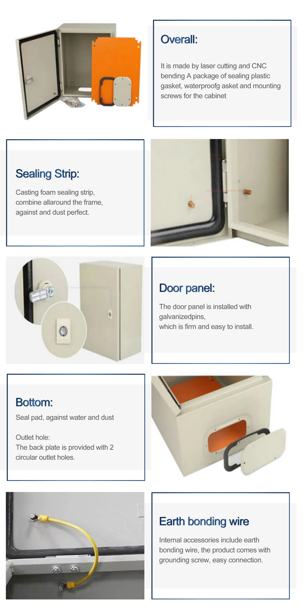 Custom Waterproof Electrical Box Steel Control Panel Board Sheet Metal Fabrication Distribution Box