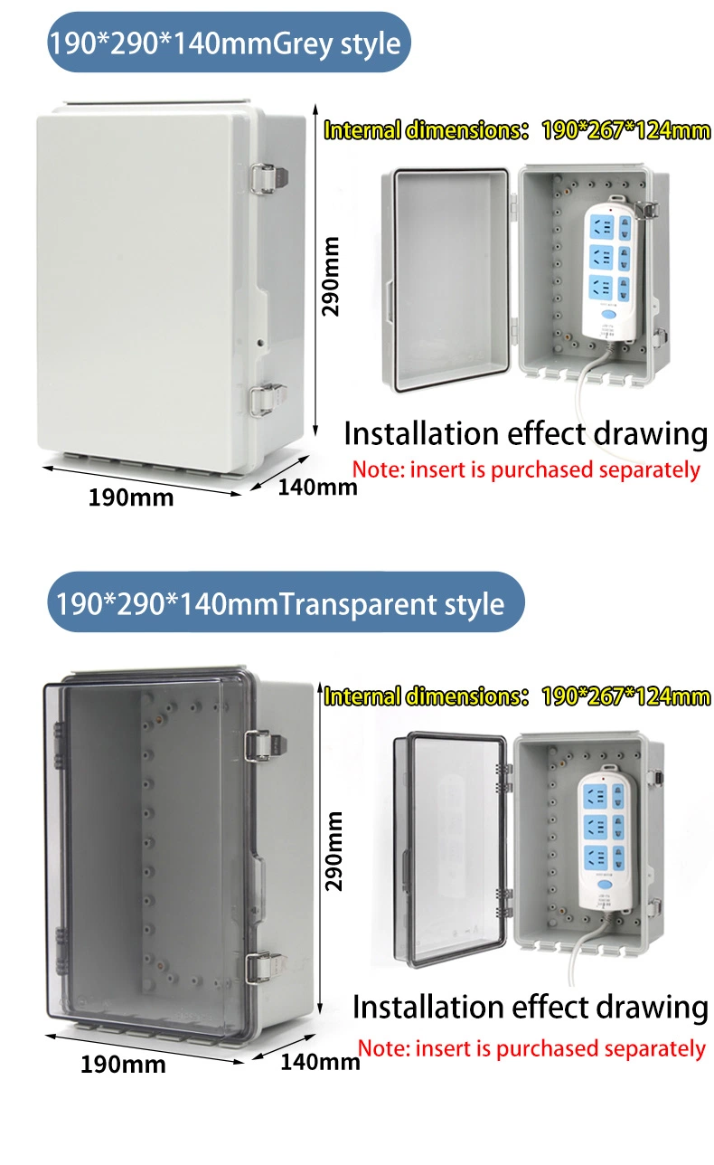 Weatherproof Connection Box Wall-Mounted Outdoor Electrical Power Cord Enclosure for Extension Cables, Power Strips Switching Power Supply Box