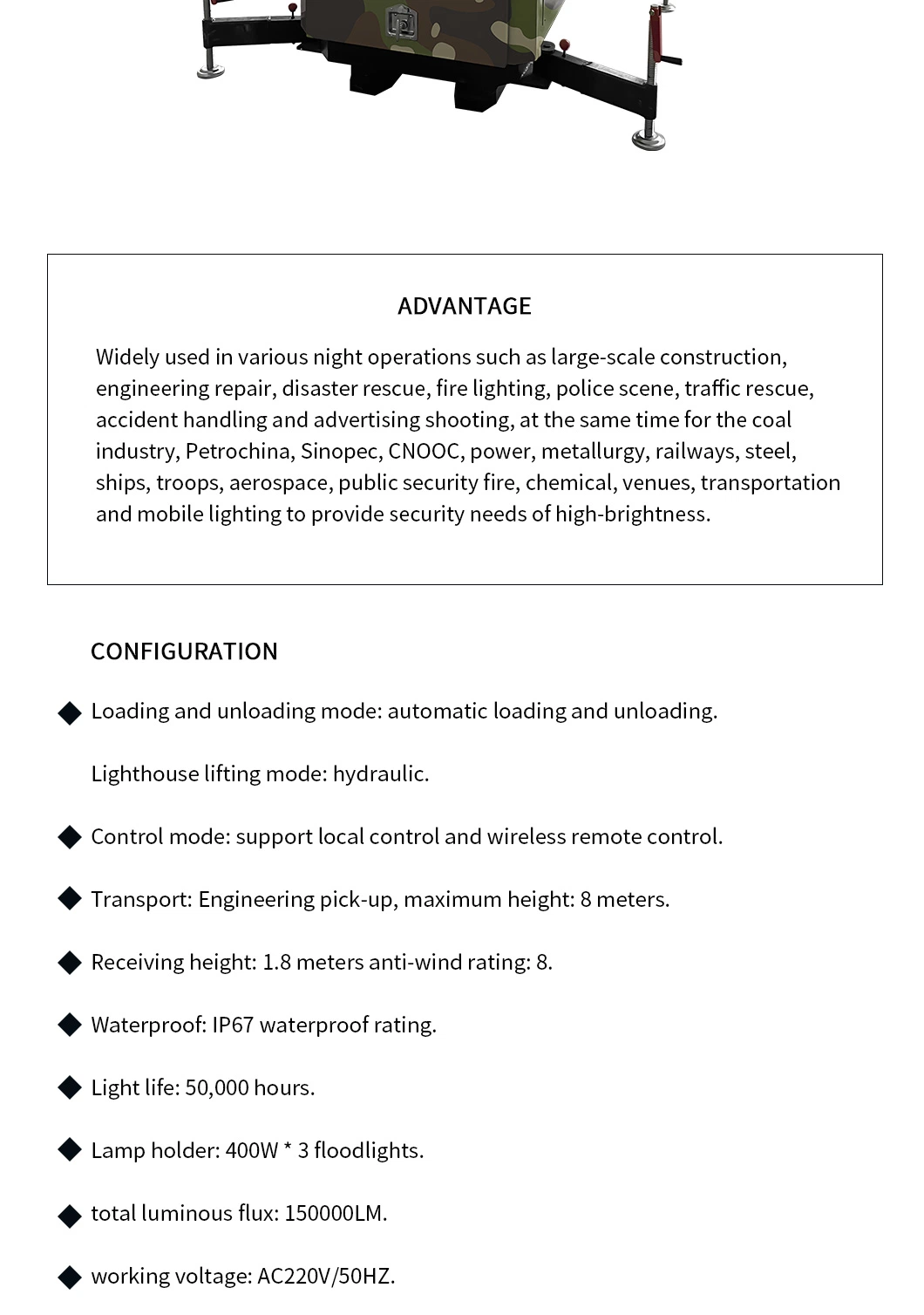 Lighting Flood Control Drainage Cabin Price