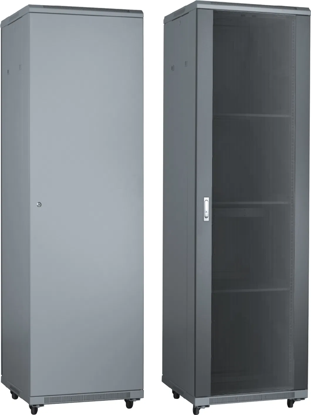 19 Inch Data Center Server Rack 42u Floor Standing Glass Door Server Cabinet, Rack Cabinet Network Cabinet