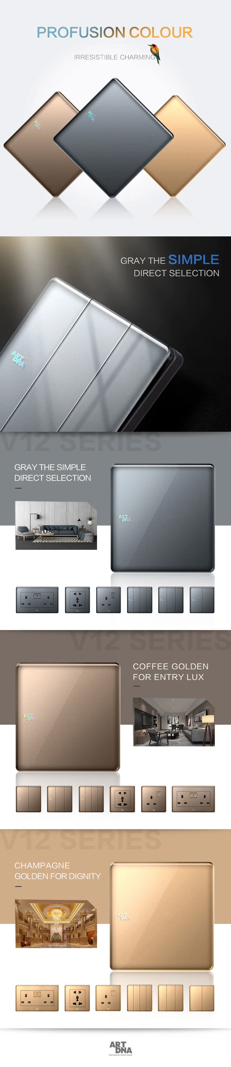 Artdna 16A 2 Pin &amp; 3 Pin Universal Socket Multifunction Panel