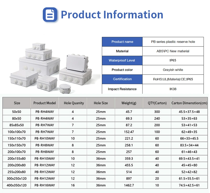 Plastic Waterproof Electrical Junction Box CE Industrial Project Enclosure