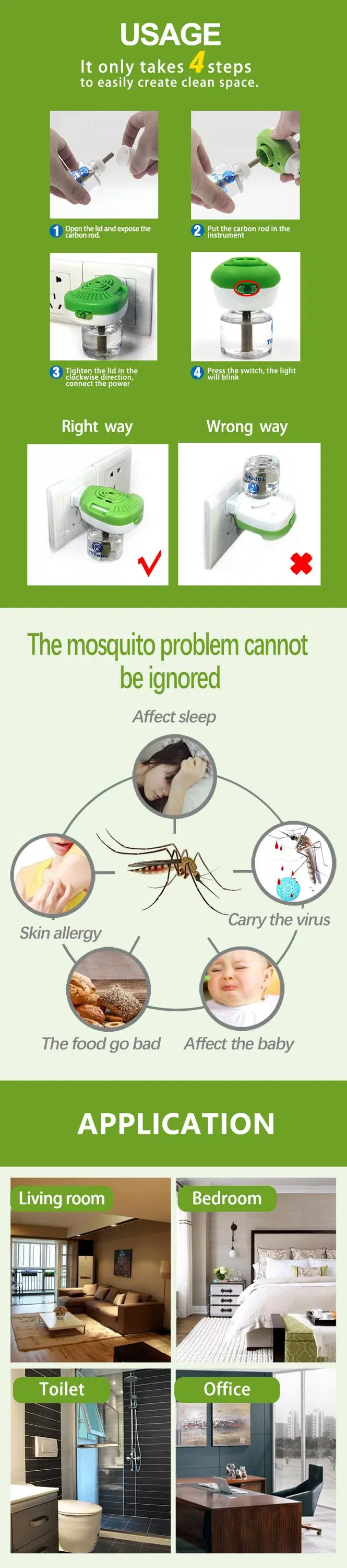 Electric Mosquito Repellent Liquid Tasteless Universal Supplement Pest Control
