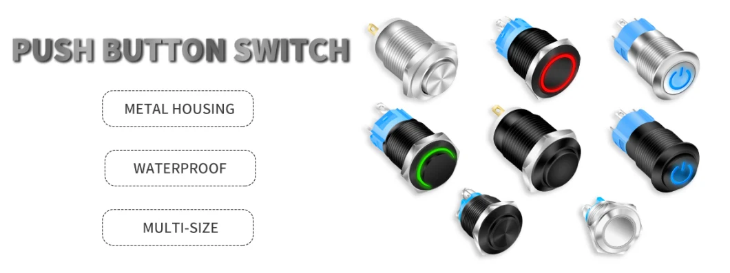 12mm IP67 Waterproof Push Button Switch Latching Spst on-off 4pin DOT Illuminated Plastic Black Housing