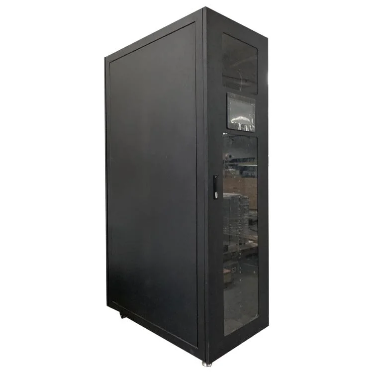 Black Single Door Large Steel Midsize Data Centers Front Control Battery Cabinet