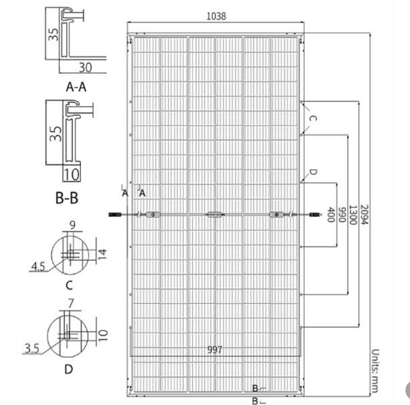 Solar Panels PV Module Wholesale 455W 166mm All Black Half-Cut Solar Water Pump Power Solar System Sun Electrical Power