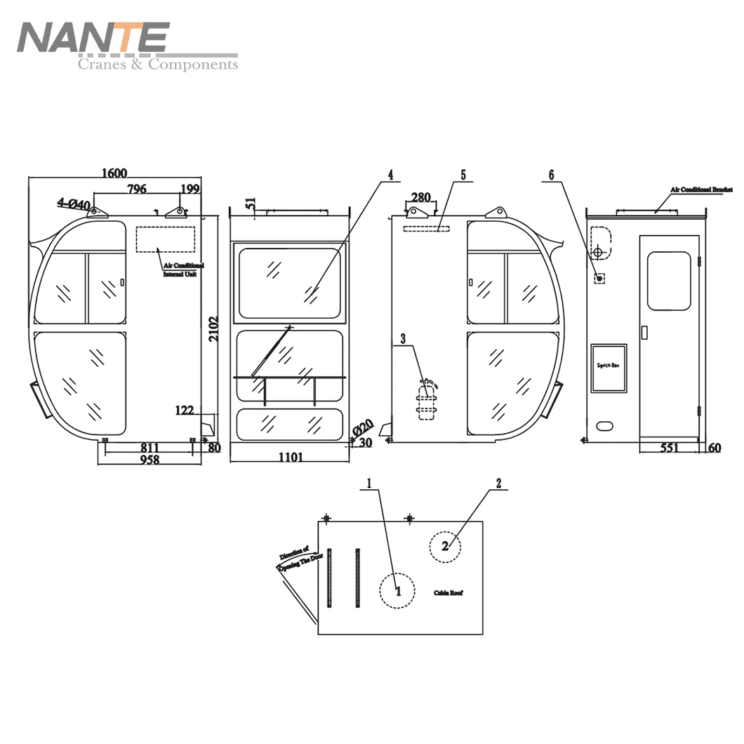 High Quality Crane Control Cabin with Joystick for Crane Operating