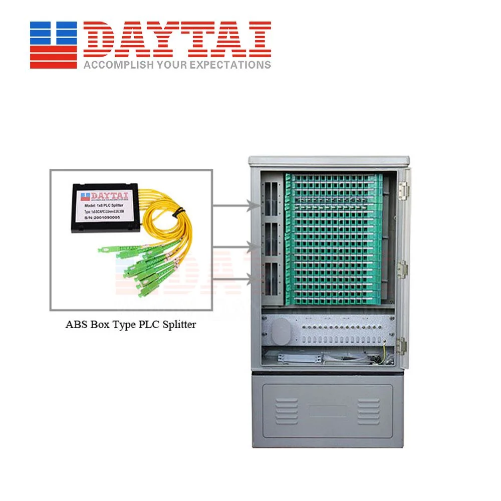 FTTX Outdoor Street 72 Core Stainless Steel Cross-Connect Cabinet Fiber Cross Connection Cabinet with PLC Splitter