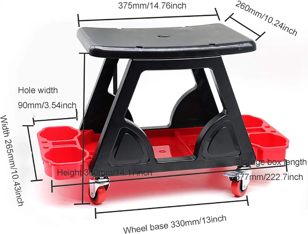 Wholesale Detailing Bucket Seat Customized Car Wash Tool Auto Detailing Rolling Stool Creeper