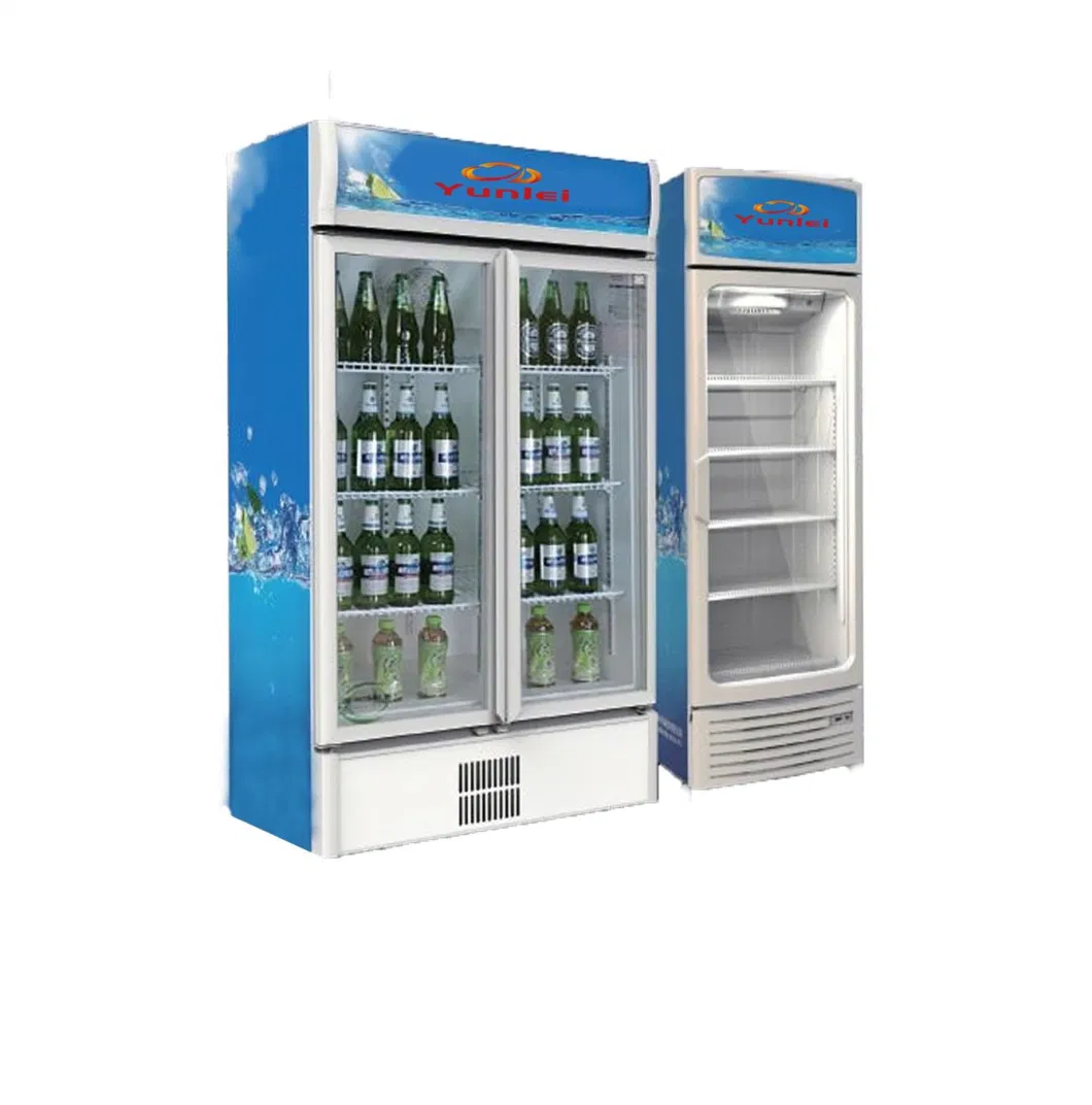 Supermarket Commercial Upper and Lower Door Beverage Display Refrigerator/Cooler Display Cabinet