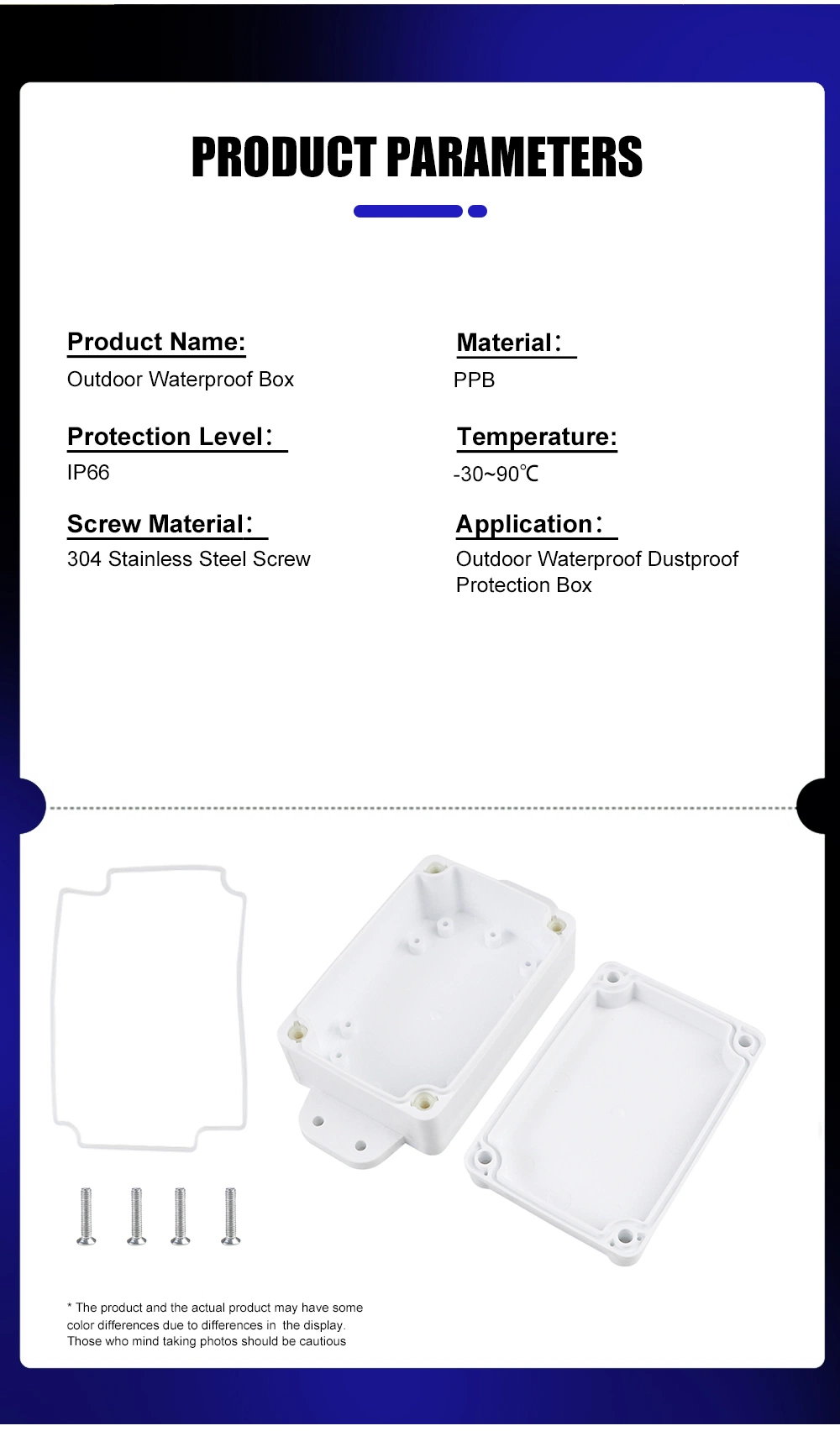 Electrical Cable Enclosure Outdoor Junction Wall Mounted Ppb Plastic Electric Electronic Enclosures IP66 Waterproof Box