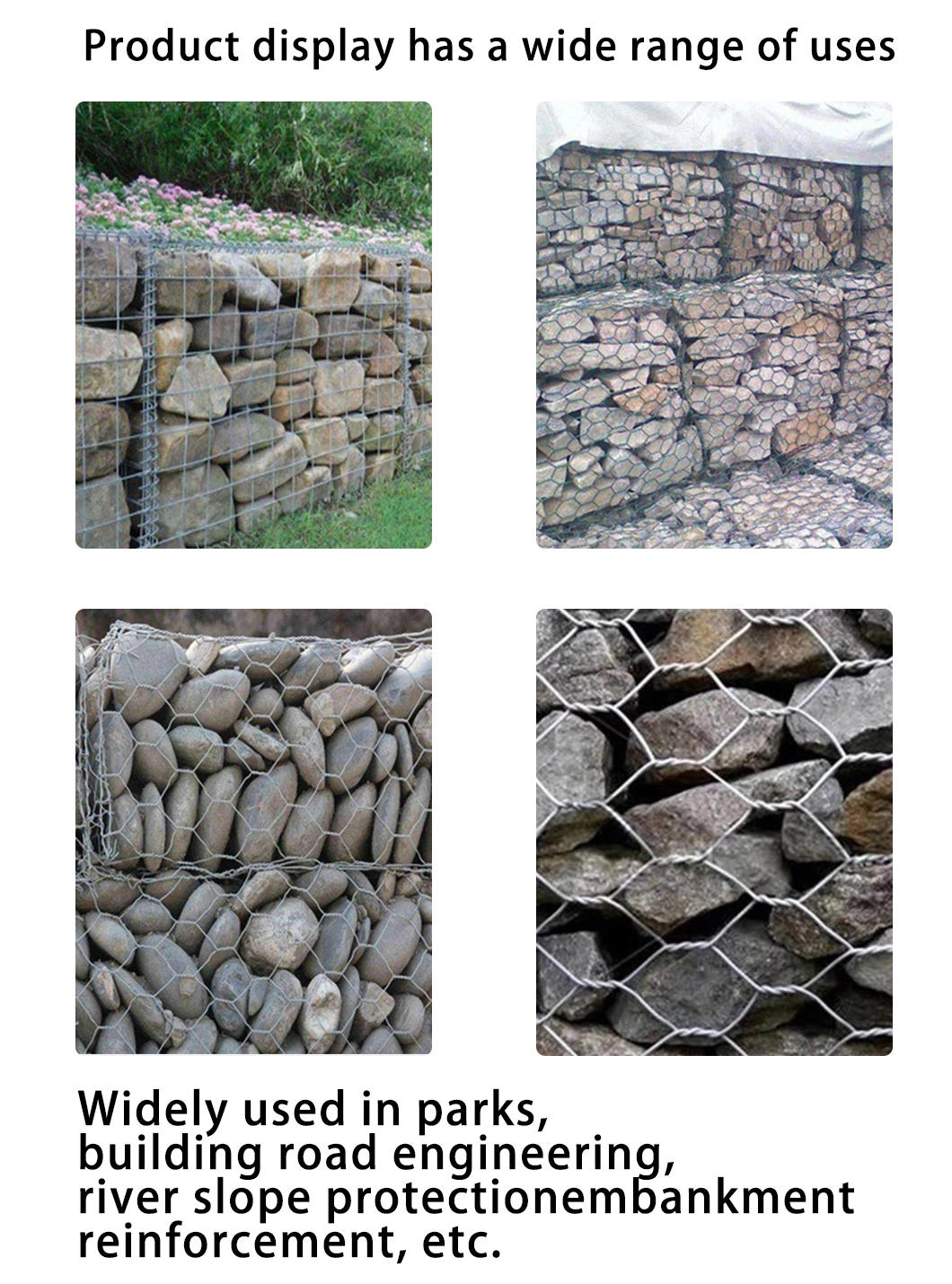 Hexagonal Gabion Basket Mesh Fence PVC Coated Gabions Box Galvanized Gabion Wall Cages Box