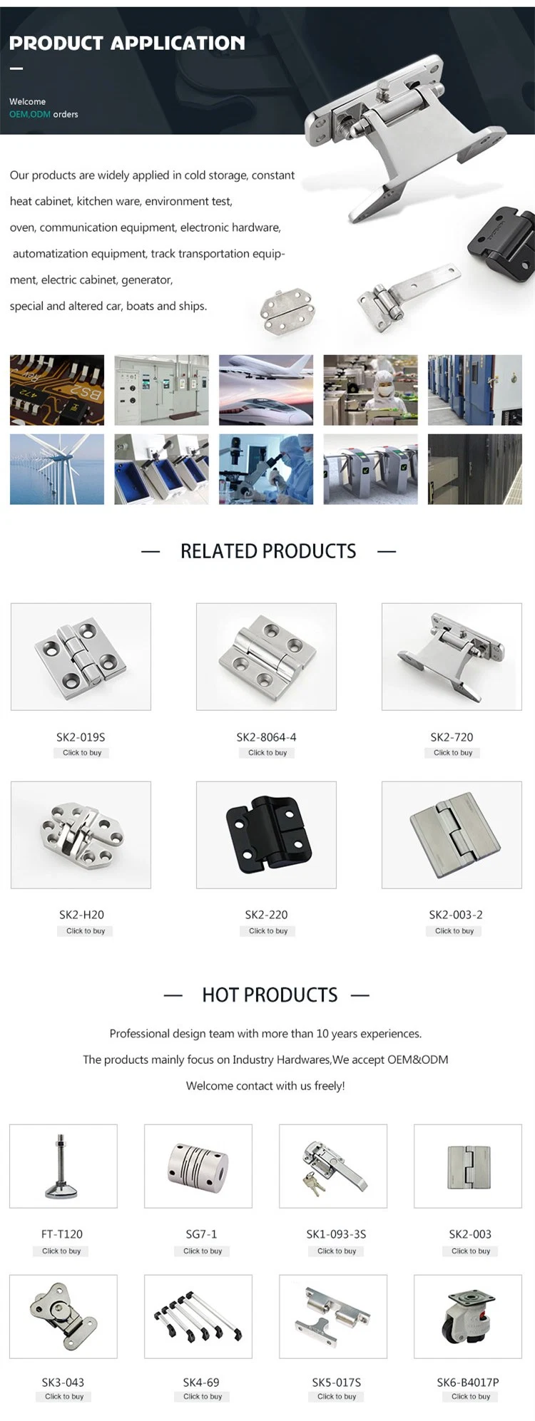 Sk2-301-1b Electrical Cabinet Torque Hinge/Plastic Friction Hinge