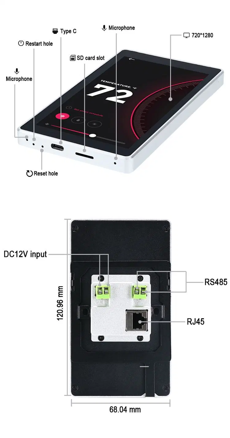 Yc-Sm55p Small Size 5.5 Inch Rk3566 Android Tablet Smart Home Automation Touch Screen Control Panel with RS485