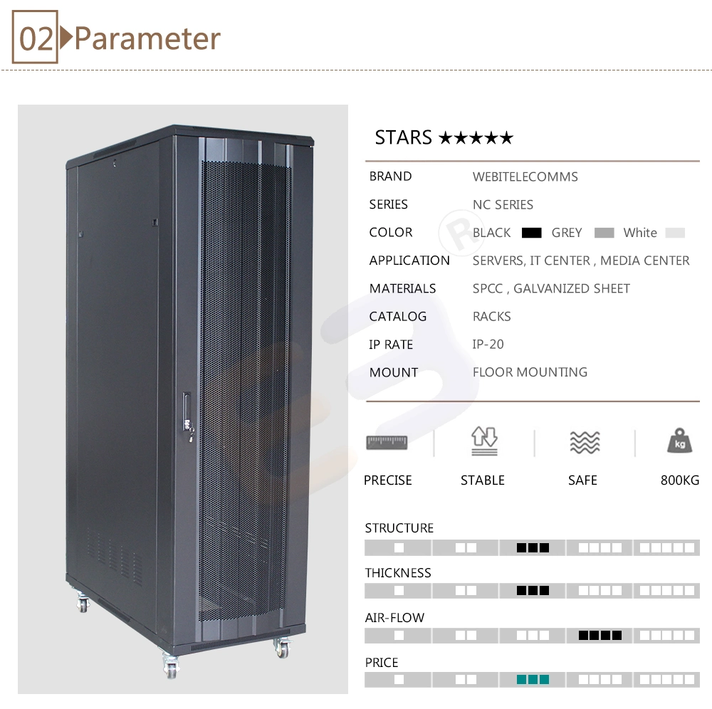 19&quot; 42u Dia-Assemble Metal Perforated Door Floor Server Rack Cabinet