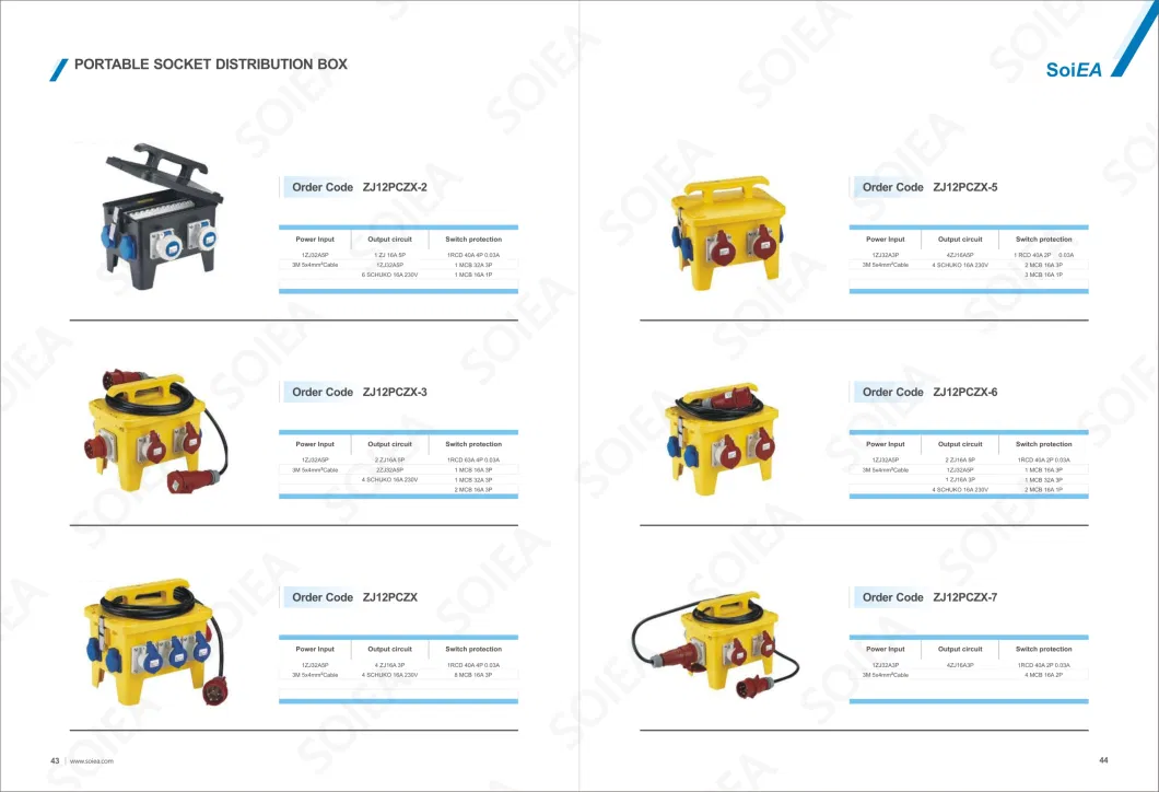 Waterproof Electrical Box Mobile Power Portable Distribution Boards China Brand Waterproof Socket Junction Box Industrial Plastic Material